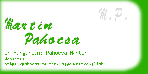 martin pahocsa business card